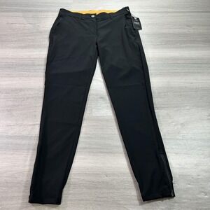 NEW Macade Golf Pants Womens 38 Black Slim Jogger Zip Ankle Stretch Performance